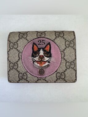 Authentic Gucci Supreme Bosco The Cat Wallet